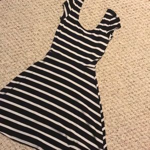 A black and white striped dress.